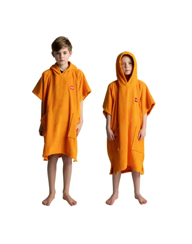 RED Kids Towelling Change Robe - Poncho (orange)
