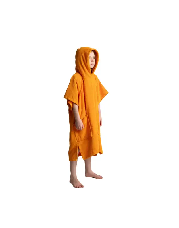 RED Kids Towelling Change Robe - Poncho (orange) 1