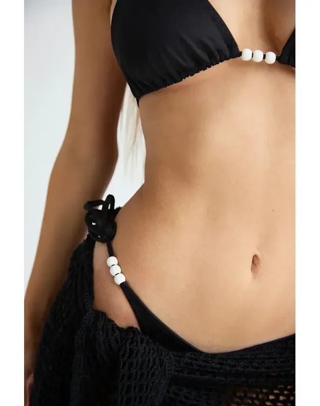 VAYU Bikini SAGARA braletės tipo bikinio liemenėlė su karoliukais - Juoda 1