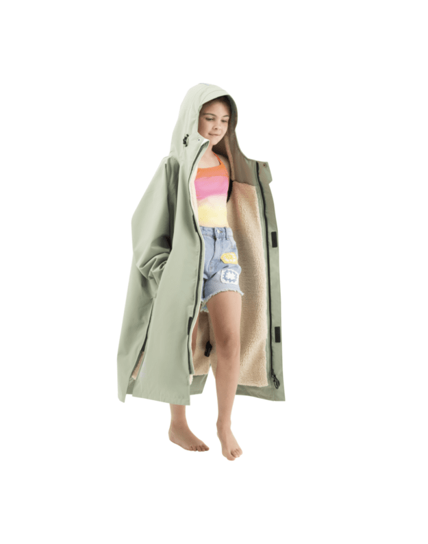 Red Equipment Kids' Long Sleeve Waterproof Changing Robe EVO Pro - Sage Green