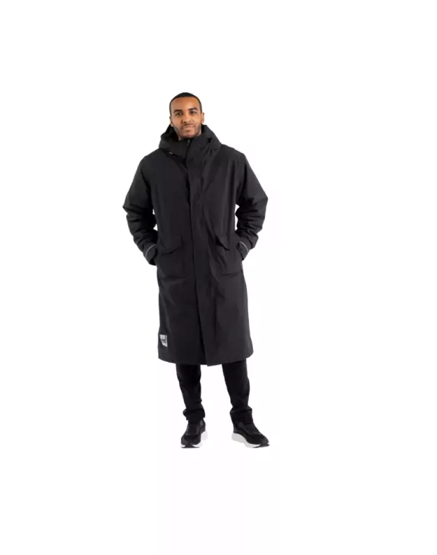 RED Original vyriškas šiltas apsiaustas ilgomis rankovėmis (Juodas) Slimline EVO