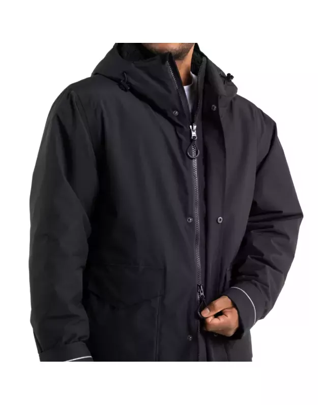 RED Original vyriškas šiltas apsiaustas ilgomis rankovėmis (Juodas) Slimline EVO 5