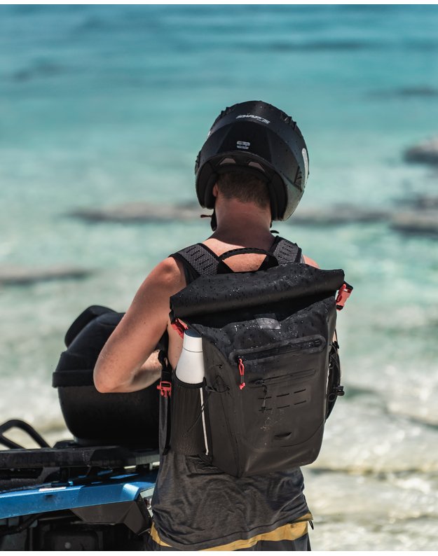 Red Apex Adventure Waterproof Backpack 30L - Obsidian Black 5