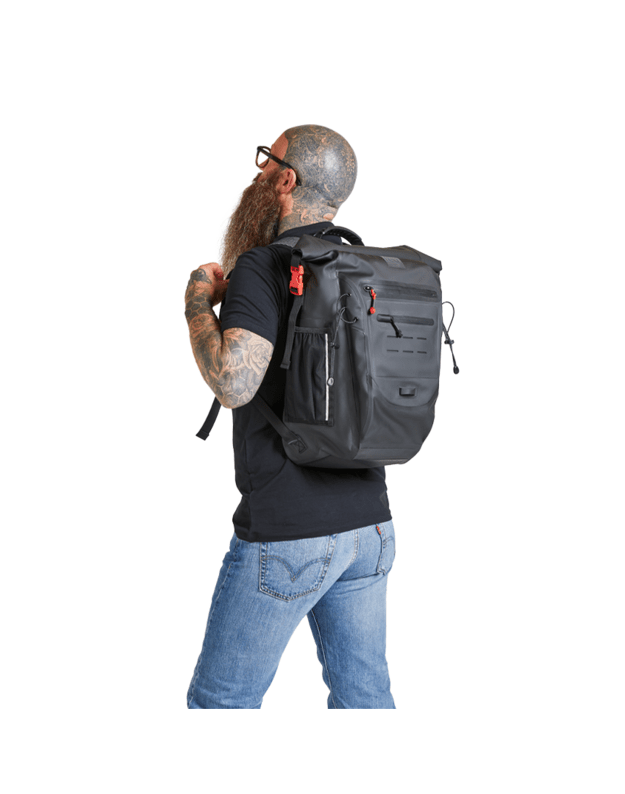 Red Apex Adventure Waterproof Backpack 30L - Obsidian Black 9
